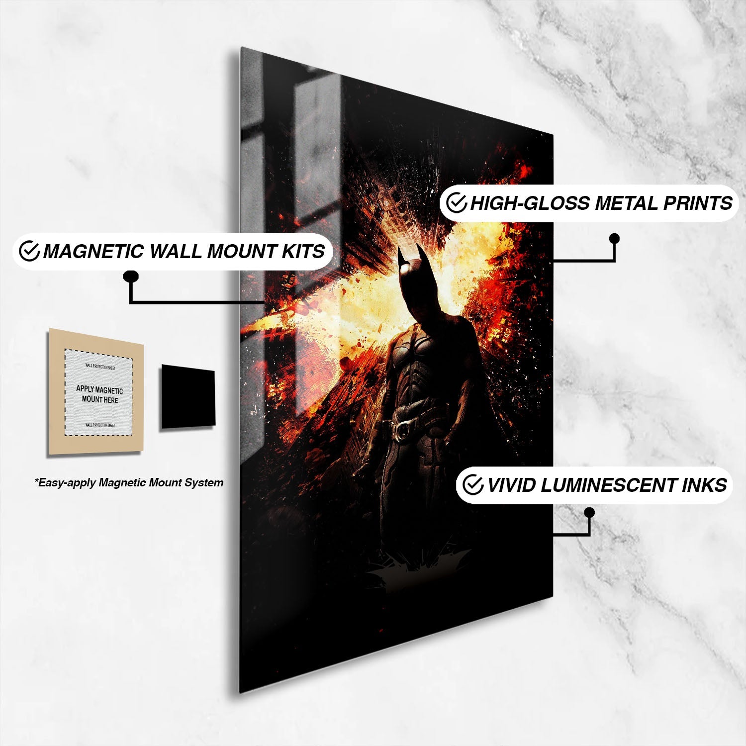 Flex Designs Metal Poster The Dark Knight Rises Textless 16 x 24" Home Goods - Movie 2012 Movie Metal Poster
