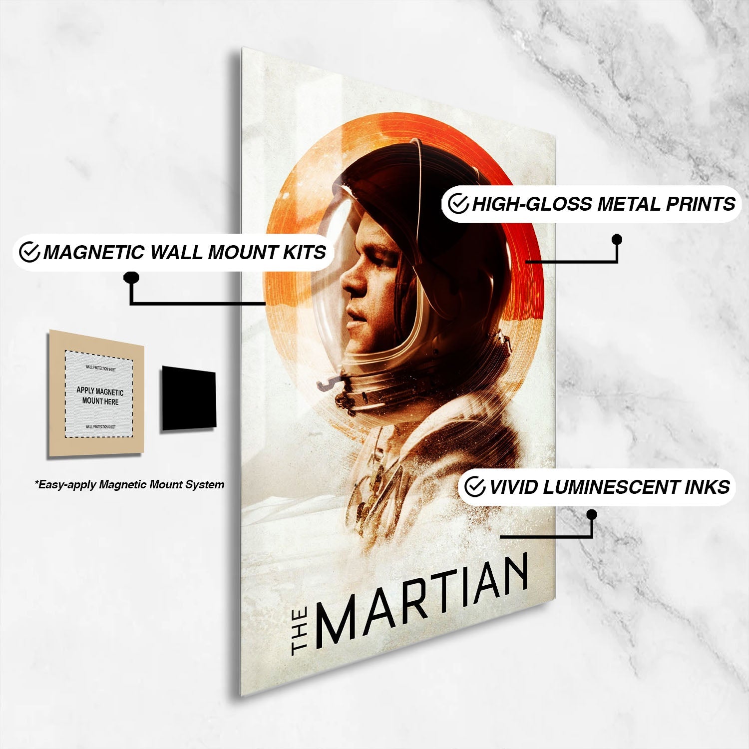 Flex Designs Metal Poster The Martian 16 x 24" Home Goods - Movie 2015 Movie Metal Poster