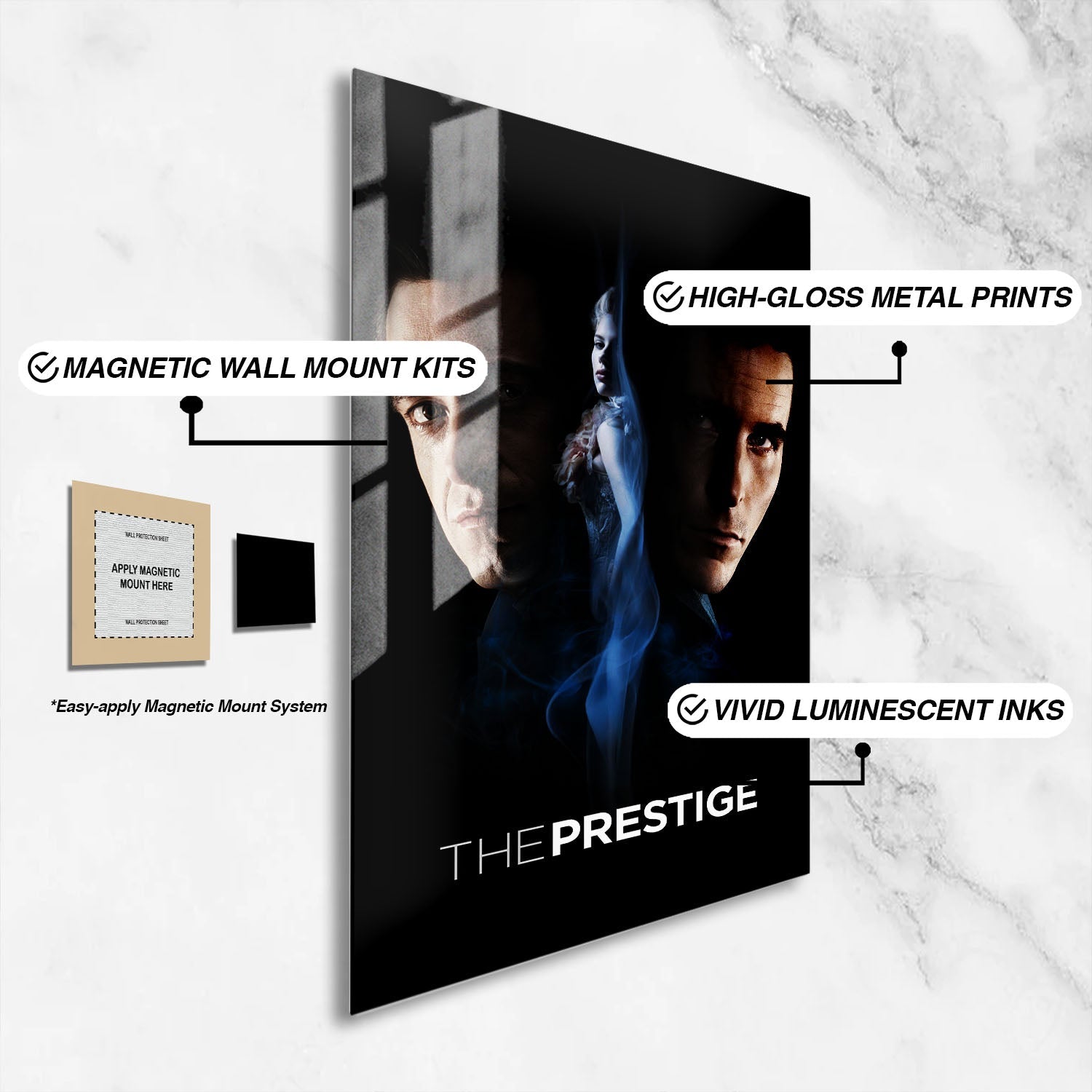 Flex Designs Metal Poster The Prestige 16 x 24" Home Goods - Movie 2006 Movie Metal Poster