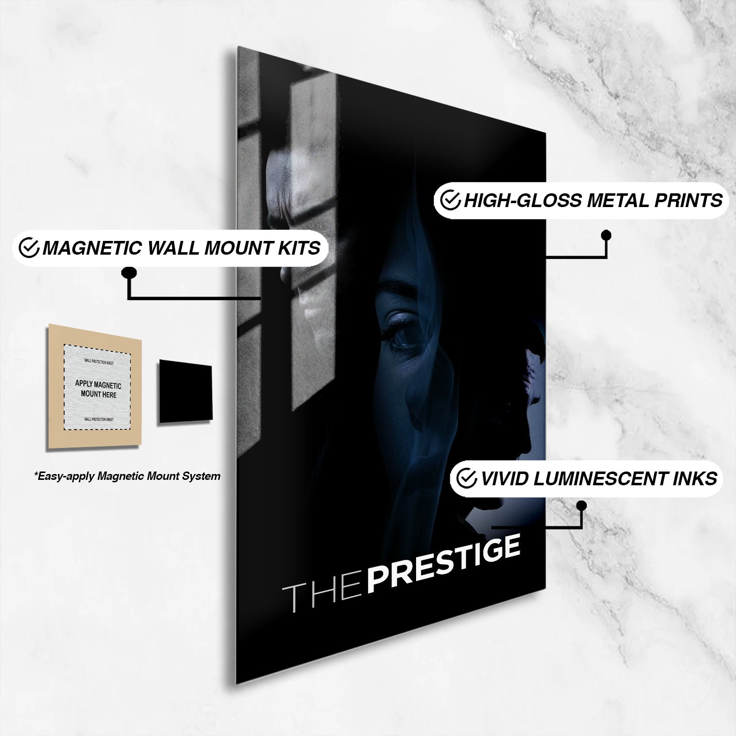 Flex Designs Metal Poster The Prestige Cinematic 16 x 24" Home Goods - Movie 2006 Movie Metal Poster