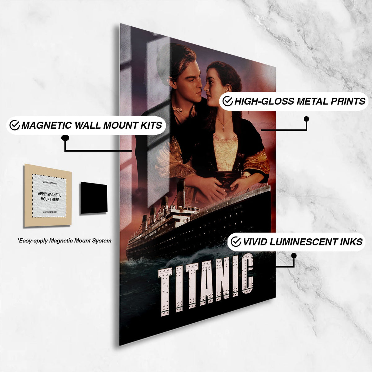 Flex Designs Metal Poster Titanic 16 x 24" Home Goods - Movie 1997 Movie Metal Poster