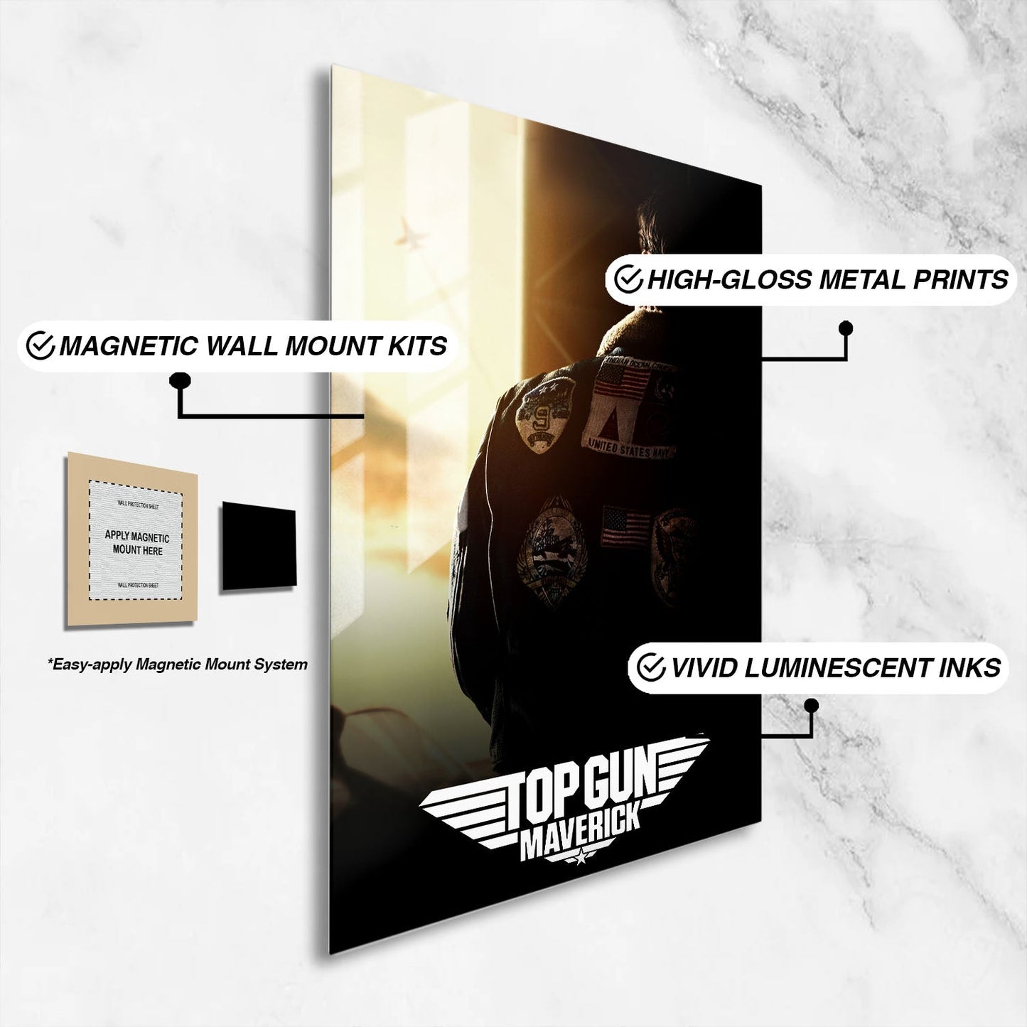 Flex Designs Metal Poster Top Gun Maverick Theatrical 16 x 24" Home Goods - Movie 2022 Movie Metal Poster