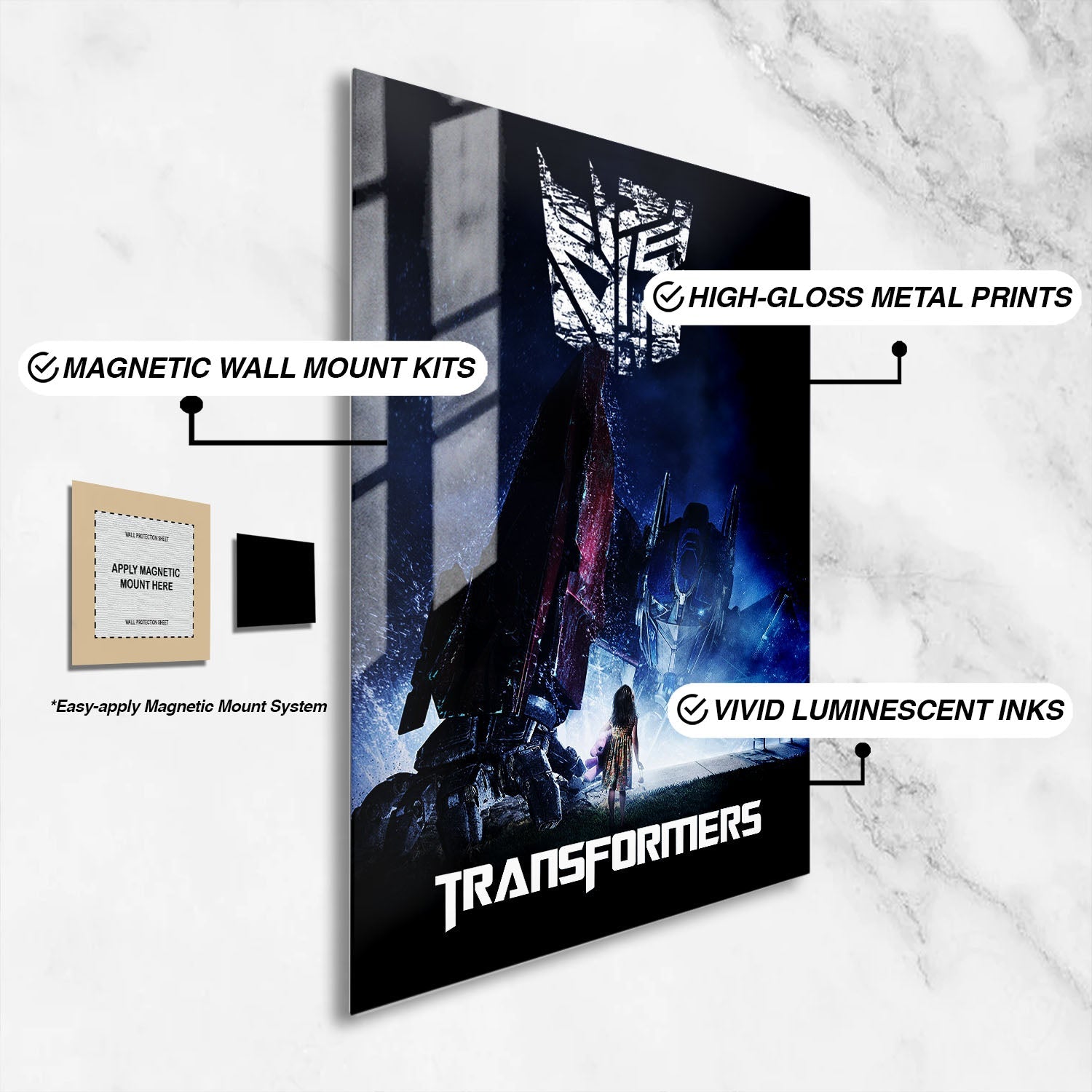 Flex Designs Metal Poster Transformers 16 x 24" Home Goods - Movie 2007 Movie Metal Poster
