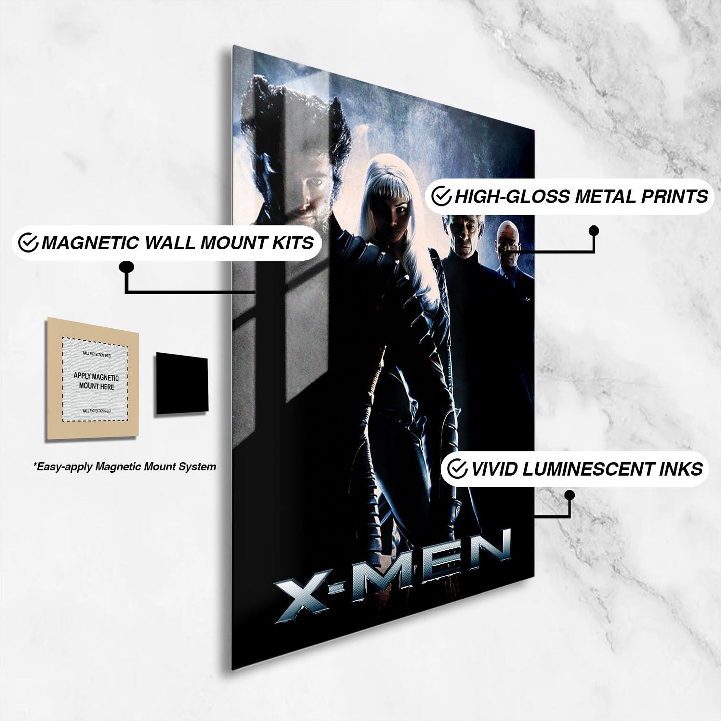 Flex Designs Metal Poster X-Men 16 x 24" Home Goods - Movie 2000 Movie Metal Poster