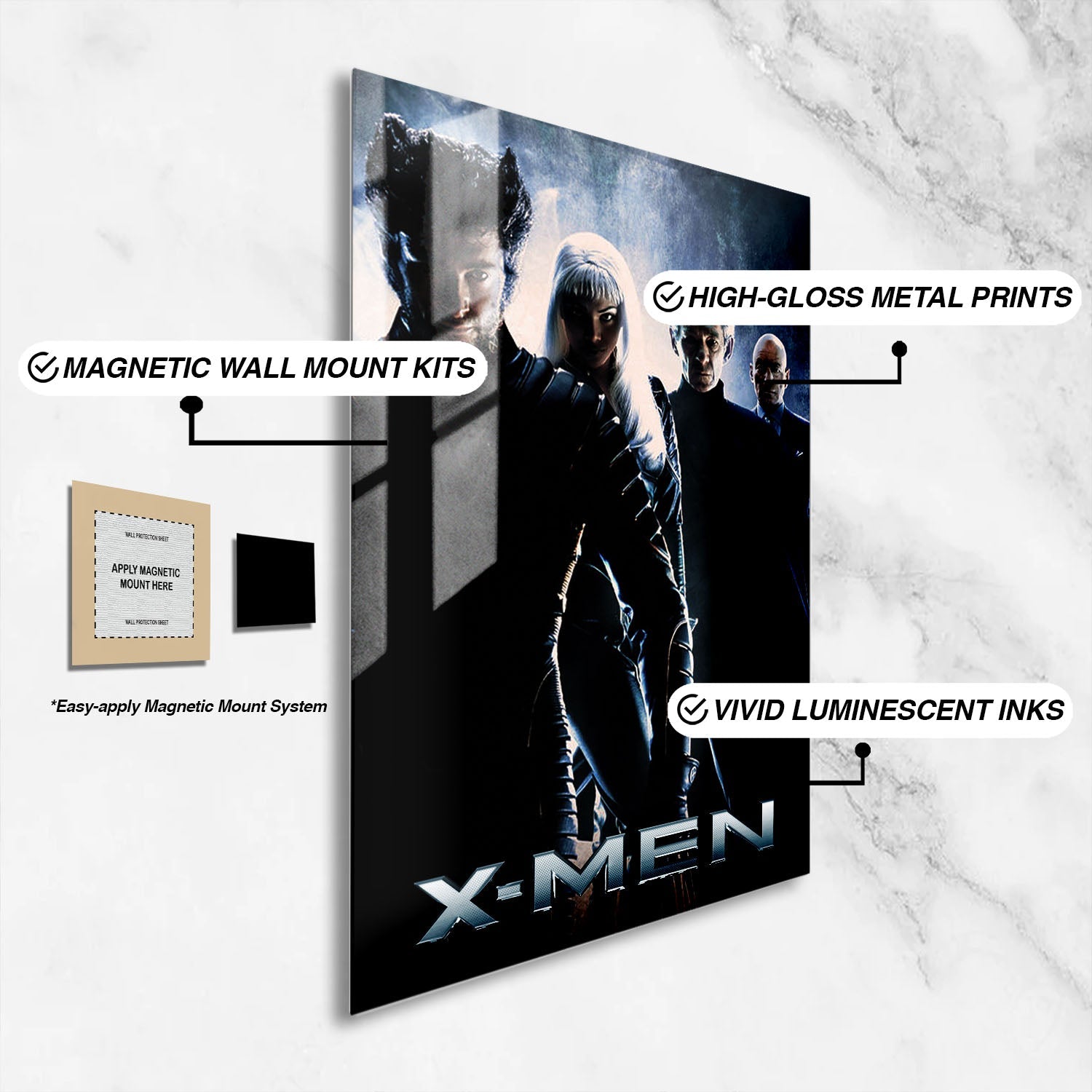 Flex Designs Metal Poster X-Men 16 x 24" Home Goods - Movie 2000 Movie Metal Poster