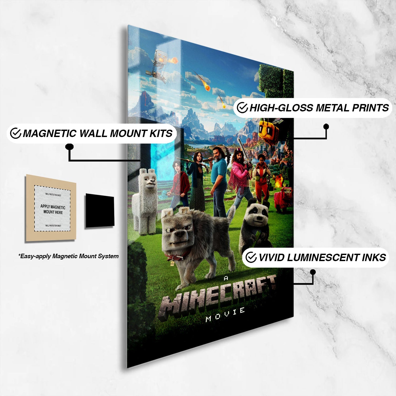 Flex Designs Metal Poster A Minecraft Movie Cinematic 16 x 24" Home Goods - Movie 2025 Movie Metal Poster