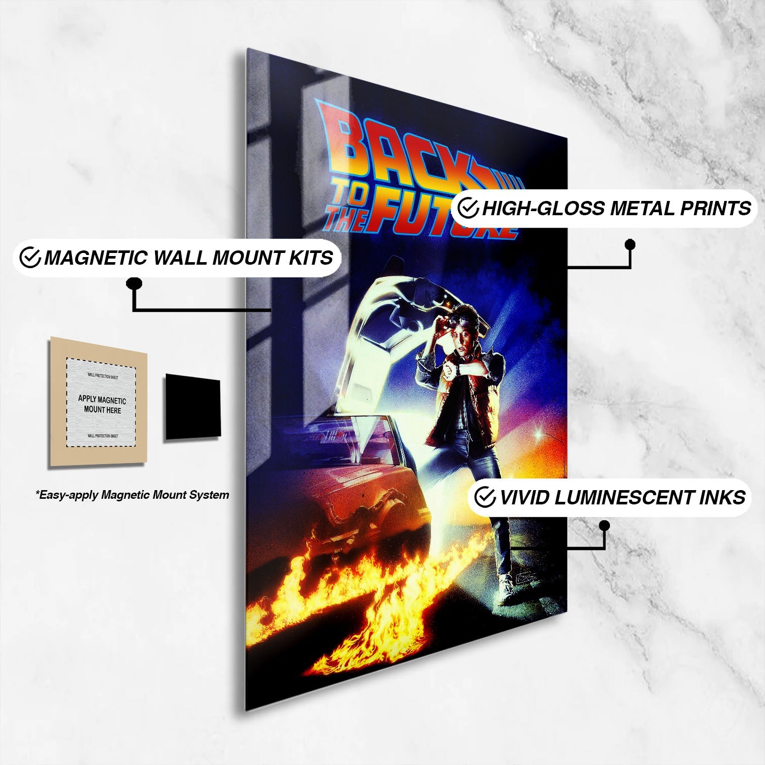 Flex Designs Metal Poster Back to the Future 16 x 24" Home Goods - Movie 1985 Movie Metal Poster