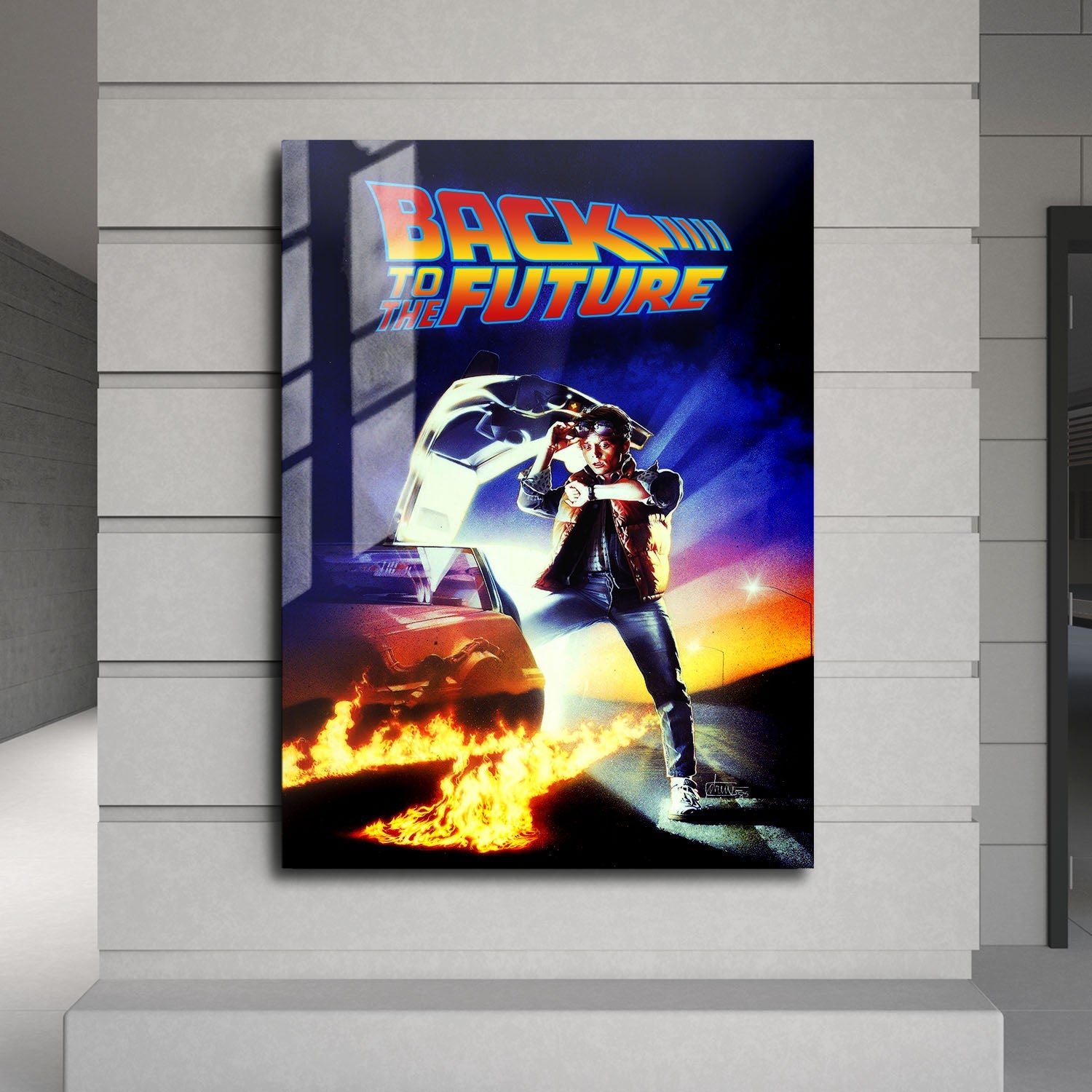 Flex Designs Metal Poster Back to the Future 24 x 36" Home Goods - Movie 1985 Movie Metal Poster