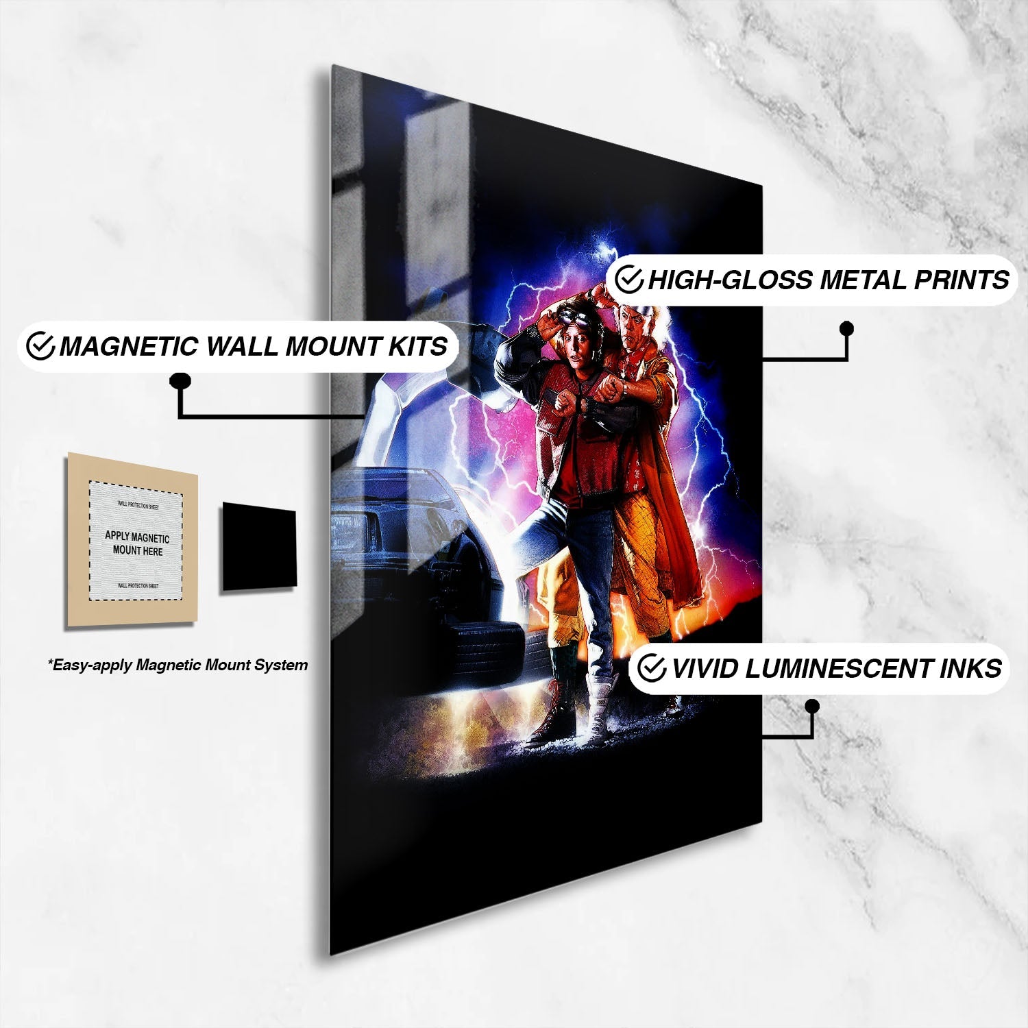 Flex Designs Metal Poster Back to the Future Part II Key Art 16 x 24" Home Goods - Movie 1989 Movie Metal Poster
