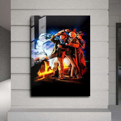 Flex Designs Metal Poster Back to the Future Part III Key Art 24 x 36" Home Goods - Movie 1990 Movie Metal Poster