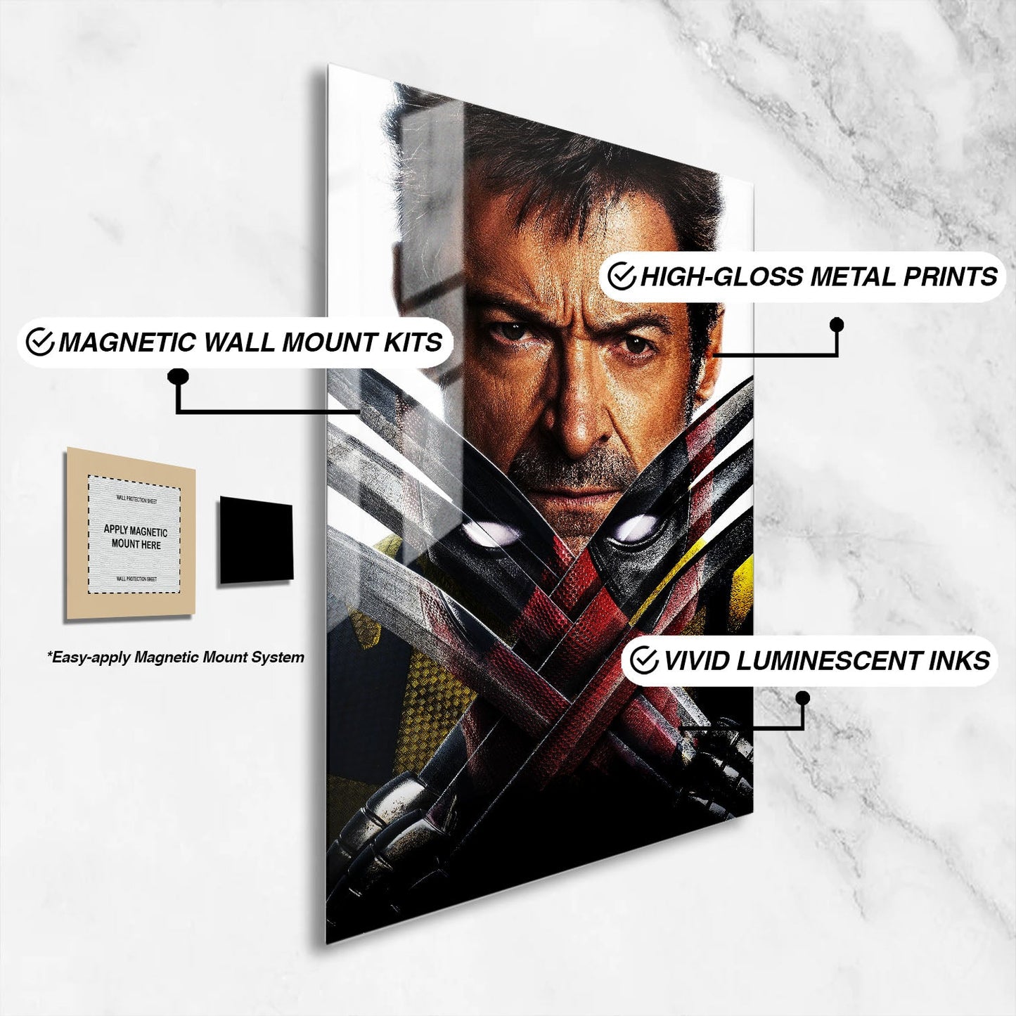 Flex Designs Metal Poster Deadpool & Wolverine Key Art 16 x 24" Home Goods - Movie 2024 Movie Metal Poster