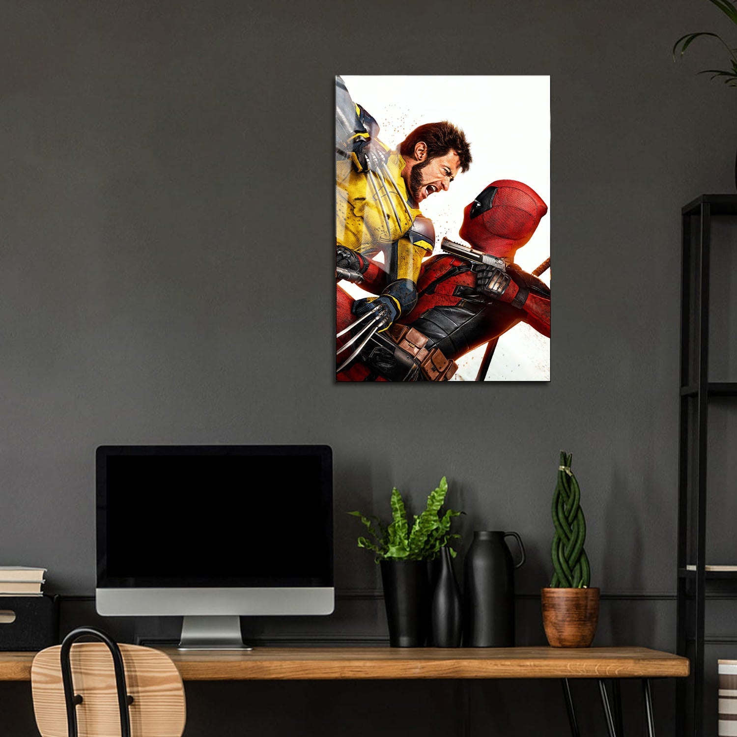 Flex Designs Metal Poster Deadpool & Wolverine Textless 5 x 7" Home Goods - Movie 2024 Movie Metal Poster