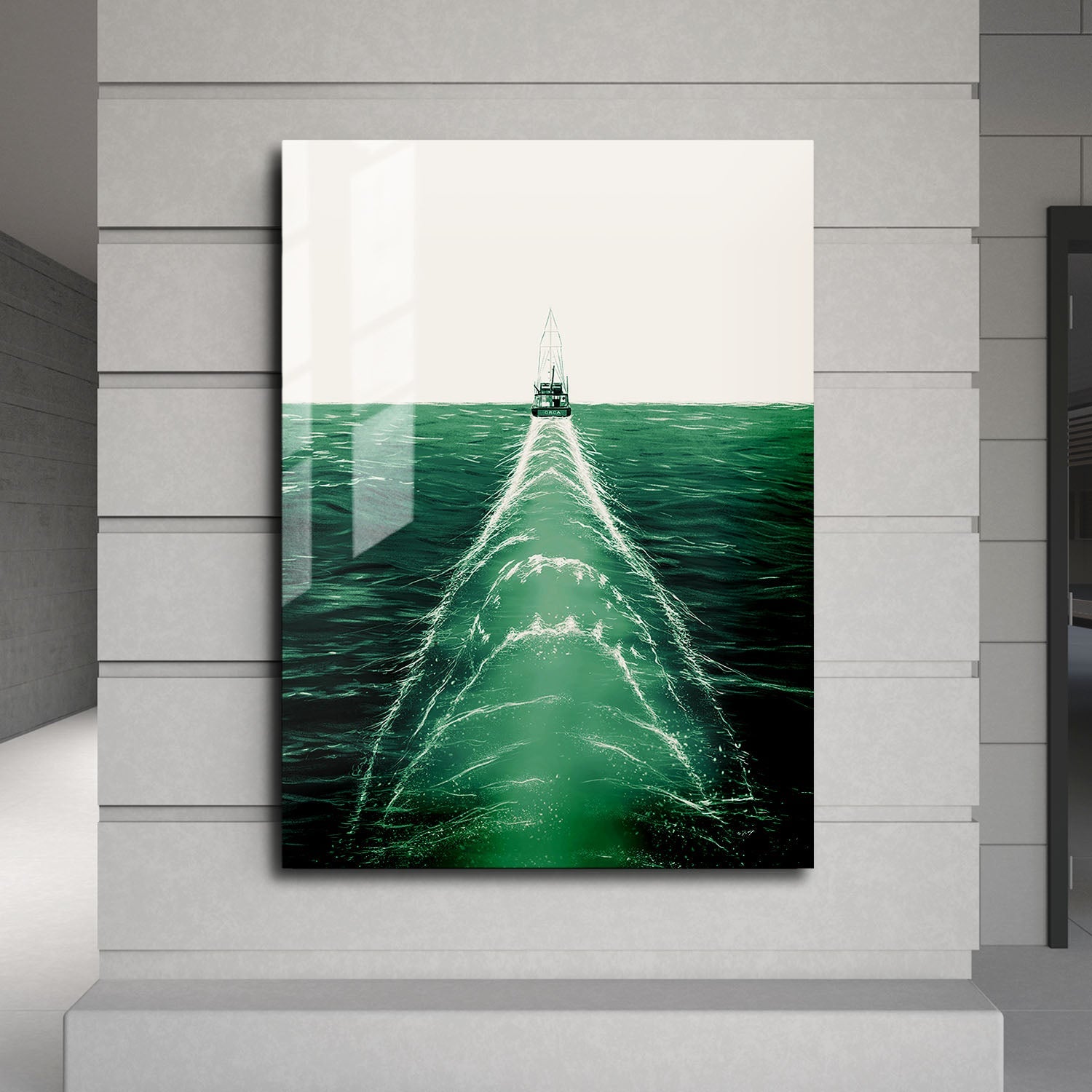 Flex Designs Metal Poster Jaws Minimalist 24 x 36" Home Goods - Movie 1975 Movie Metal Poster