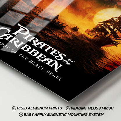 Flex Designs Metal Poster Pirates of the Caribbean The Curse of the Black Pearl 11 x 17" Home Goods - Movie 2003 Movie Metal Poster