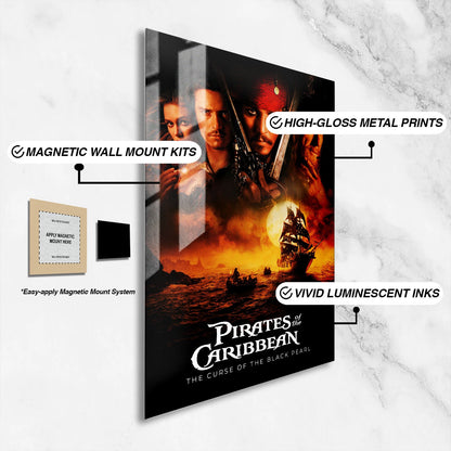 Flex Designs Metal Poster Pirates of the Caribbean The Curse of the Black Pearl 16 x 24" Home Goods - Movie 2003 Movie Metal Poster