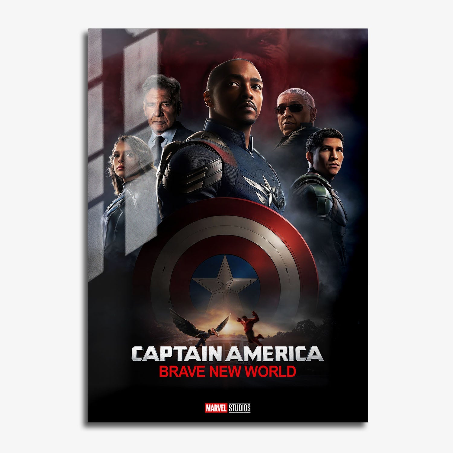 Flex Designs Metal Poster Captain America Brave New World Theatrical 11 x 17" Home Goods - Movie 2025 Movie Metal Poster