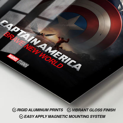 Flex Designs Metal Poster Captain America Brave New World Theatrical 11 x 17" Home Goods - Movie 2025 Movie Metal Poster