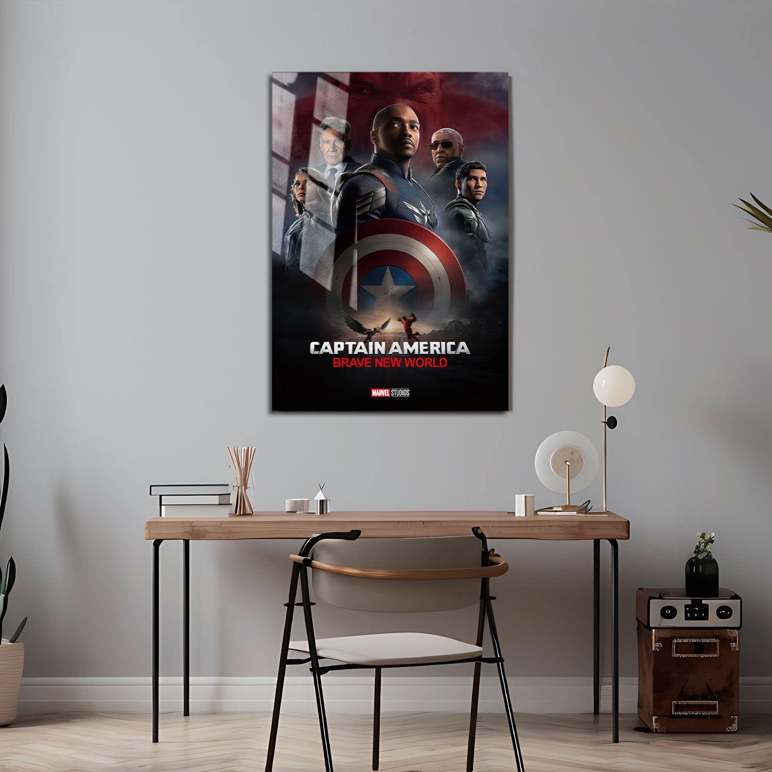 Flex Designs Metal Poster Captain America Brave New World Theatrical 24 x 36" Home Goods - Movie 2025 Movie Metal Poster