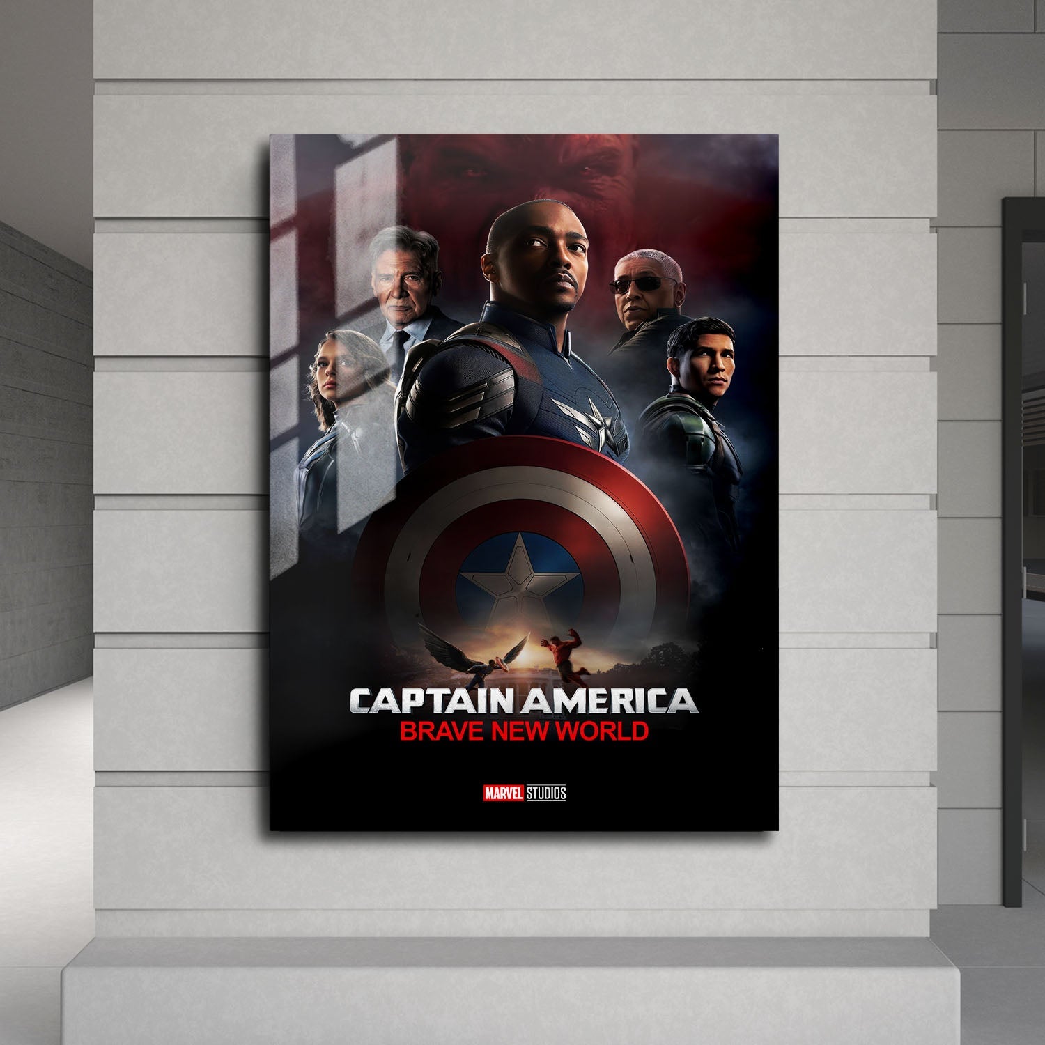 Flex Designs Metal Poster Captain America Brave New World Theatrical 24 x 36" Home Goods - Movie 2025 Movie Metal Poster