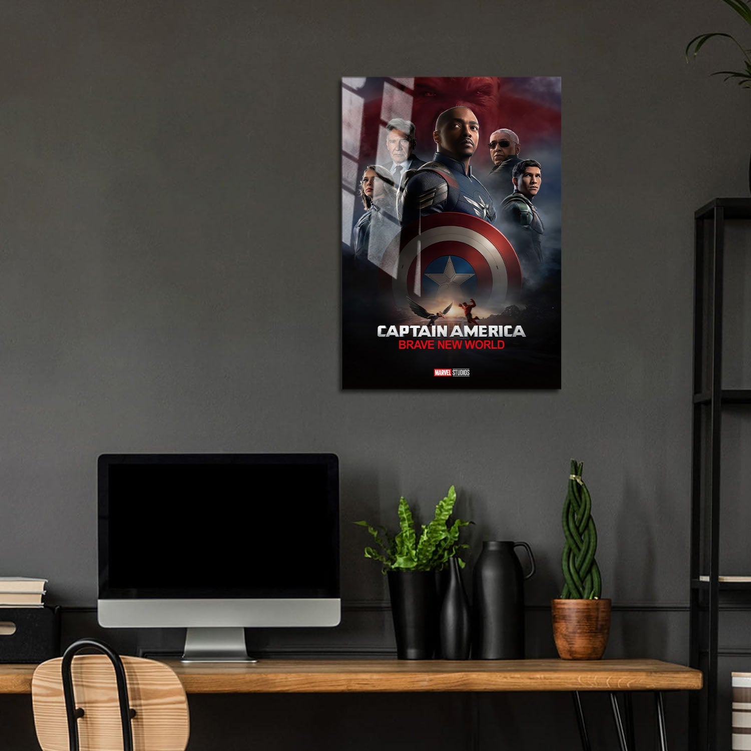 Flex Designs Metal Poster Captain America Brave New World Theatrical 5 x 7" Home Goods - Movie 2025 Movie Metal Poster