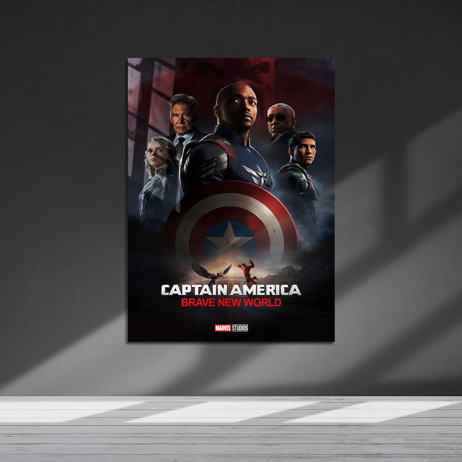 Flex Designs Metal Poster Captain America Brave New World Theatrical 5 x 7" Home Goods - Movie 2025 Movie Metal Poster