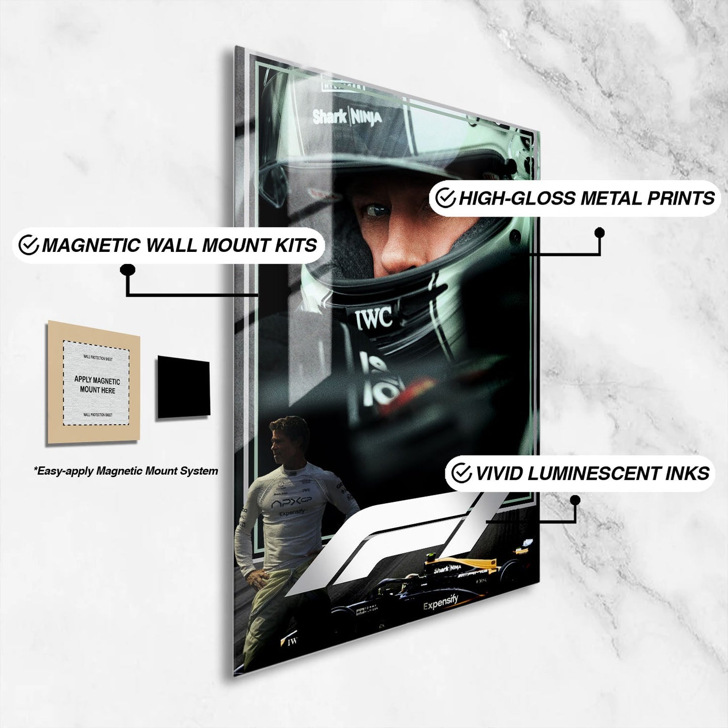 Flex Designs Metal Poster F1 The Movie 16 x 24" Home Goods - Movie 2025 Movie Metal Poster