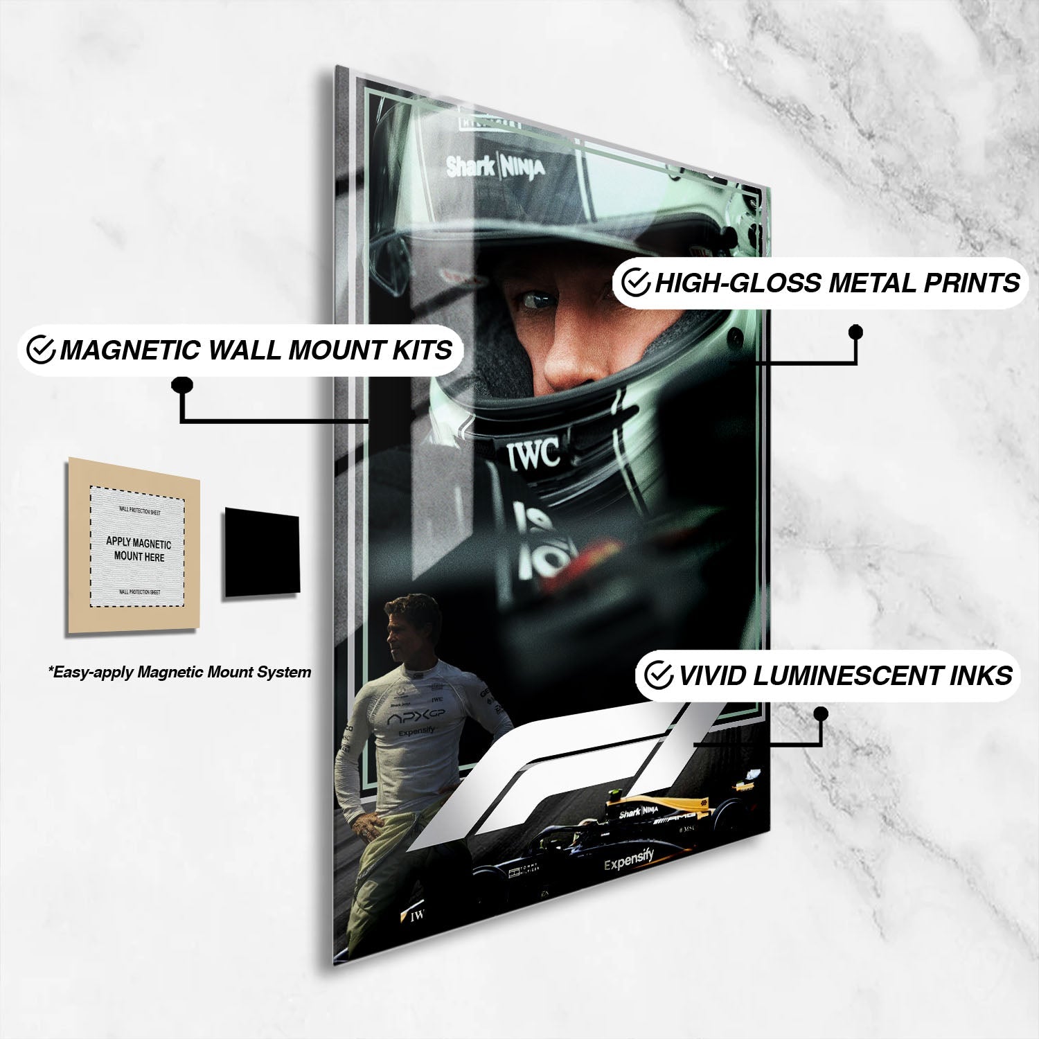 Flex Designs Metal Poster F1 The Movie 16 x 24" Home Goods - Movie 2025 Movie Metal Poster