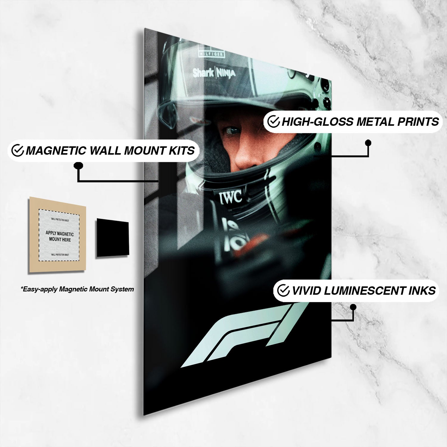 Flex Designs Metal Poster F1 The Movie Key Art 16 x 24" Home Goods - Movie 2025 Movie Metal Poster