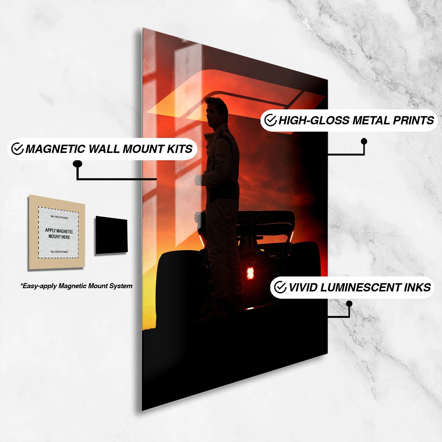 Flex Designs Metal Poster F1 The Movie Theatrical 16 x 24" Home Goods - Movie 2025 Movie Metal Poster