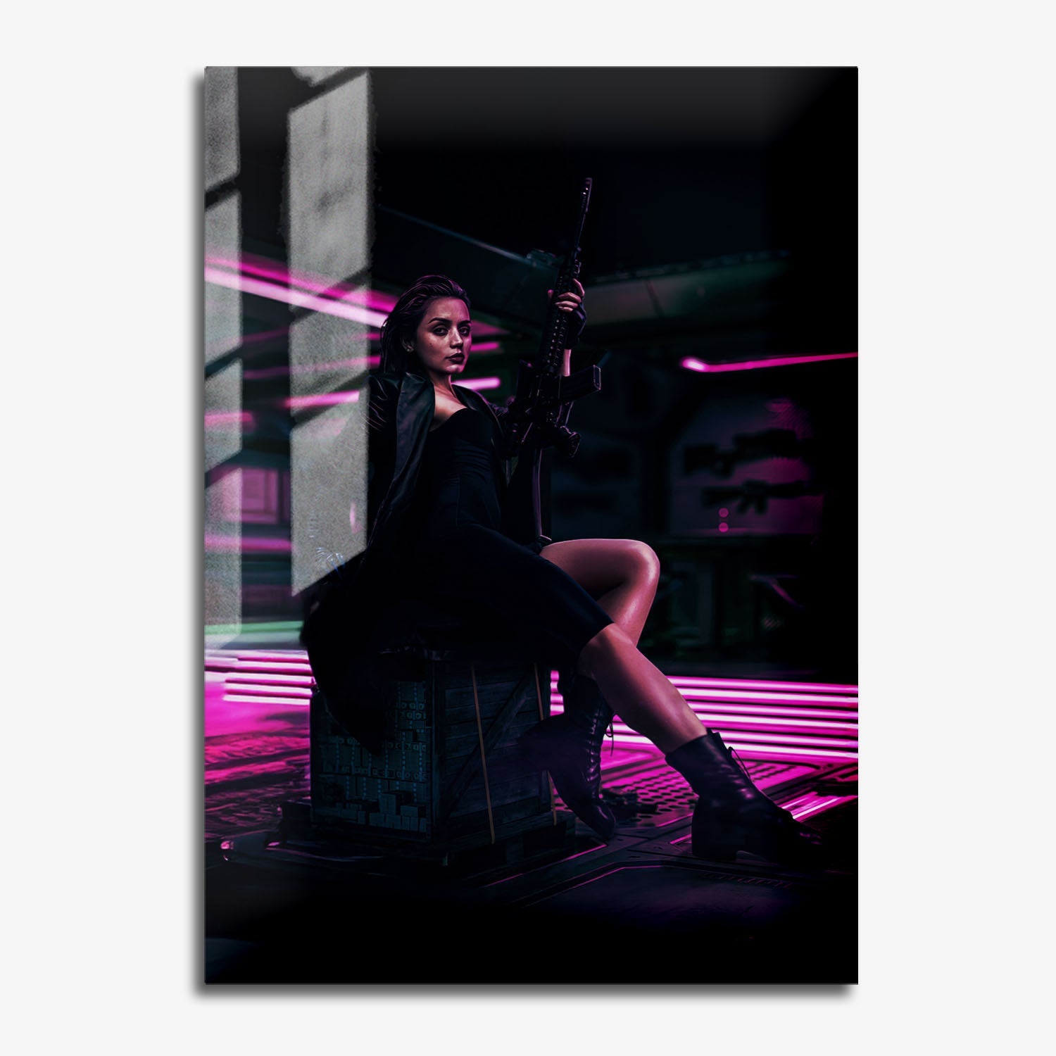 Flex Designs Metal Poster From the World of John Wick Ballerina Minimalist 11 x 17" Home Goods - Movie 2025 Movie Metal Poster