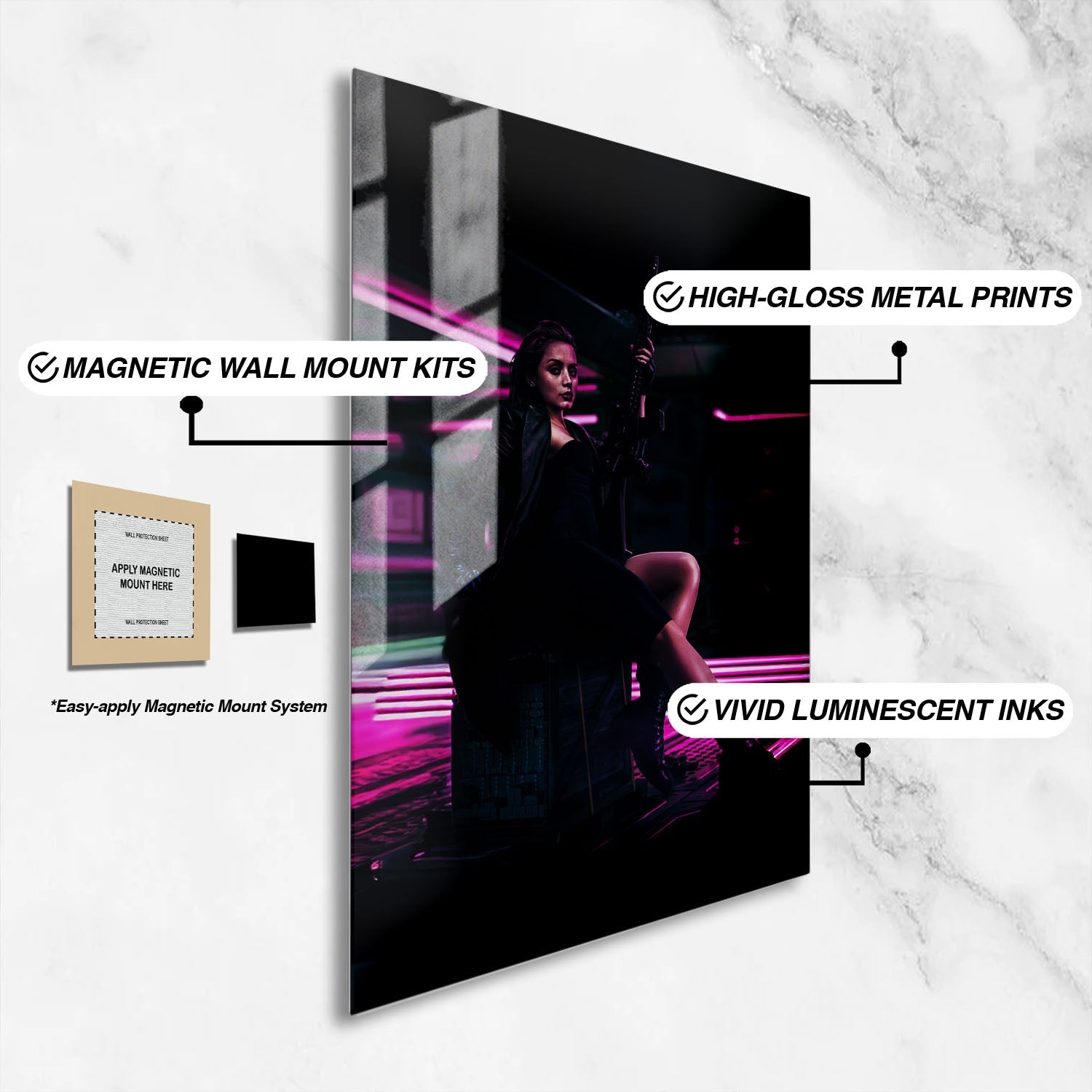 Flex Designs Metal Poster From the World of John Wick Ballerina Minimalist 16 x 24" Home Goods - Movie 2025 Movie Metal Poster