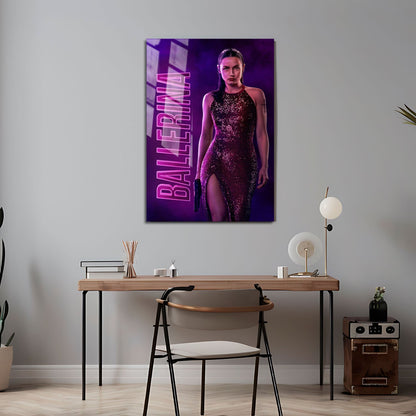 Flex Designs Metal Poster From the World of John Wick Ballerina Theatrical 24 x 36" Home Goods - Movie 2025 Movie Metal Poster