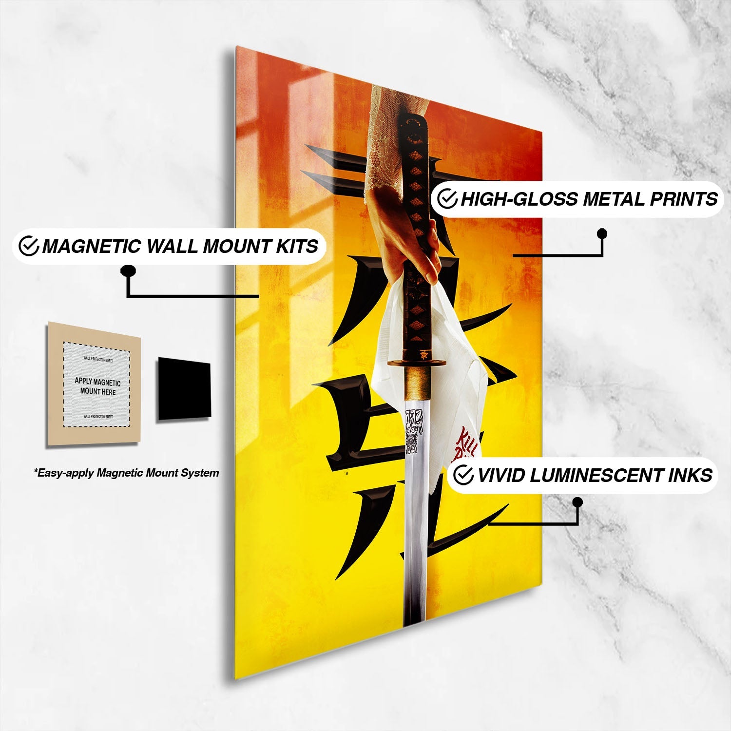 Flex Designs Metal Poster Kill Bill - Vol 1 Minimalist 16 x 24" Home Goods - Movie 2003 Movie Metal Poster