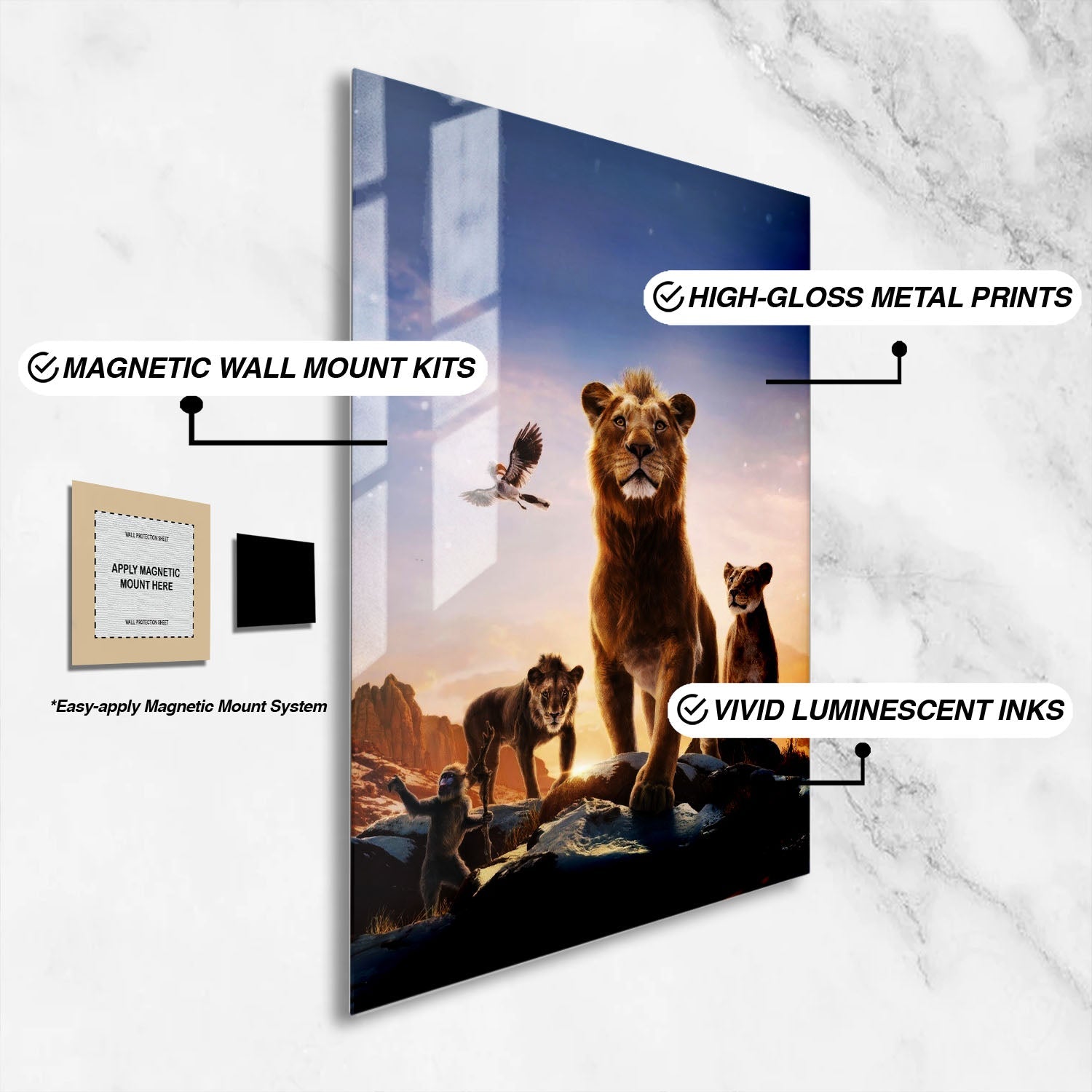 Flex Designs Metal Poster Mufasa The Lion King Textless 16 x 24" Home Goods - Movie 2024 Movie Metal Poster