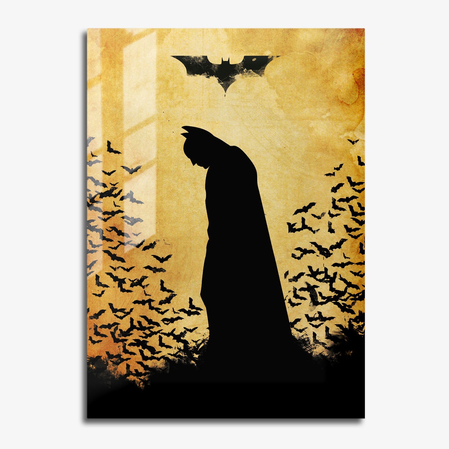 Flex Designs Metal Poster The Dark Knight Minimalist 11 x 17" Home Goods - Movie 2008 Movie Metal Poster