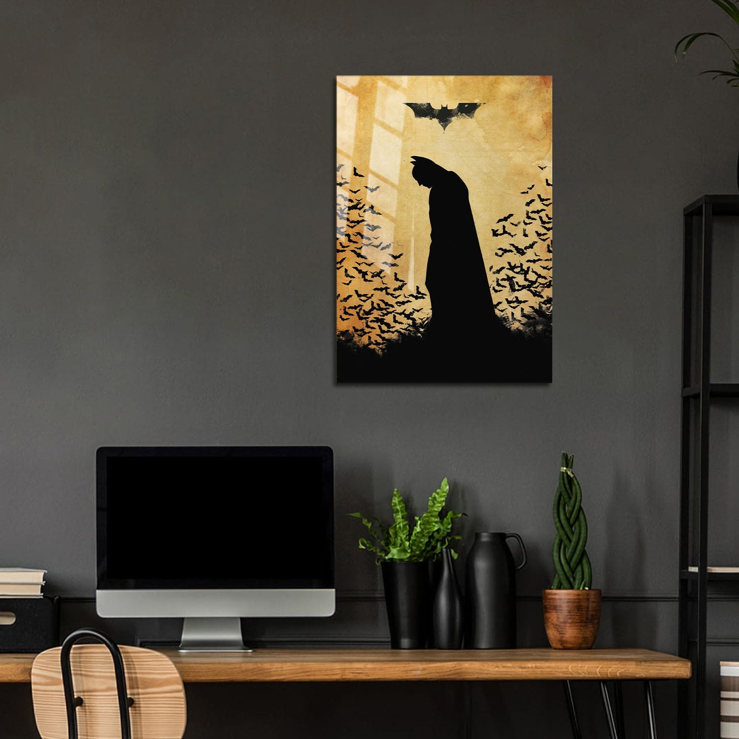 Flex Designs Metal Poster The Dark Knight Minimalist 5 x 7" Home Goods - Movie 2008 Movie Metal Poster