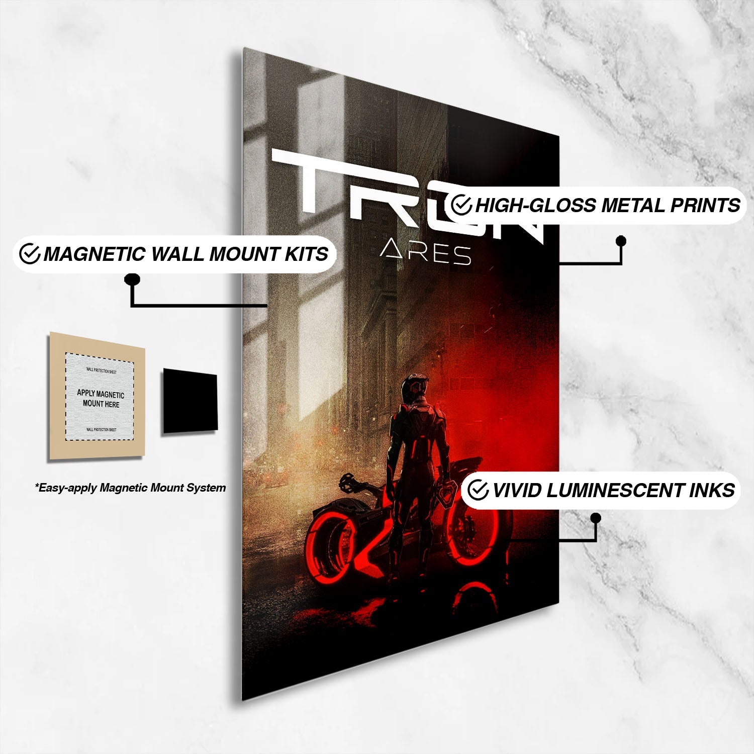 Flex Designs Metal Poster TRON Ares 16 x 24" Home Goods - Movie 2025 Movie Metal Poster