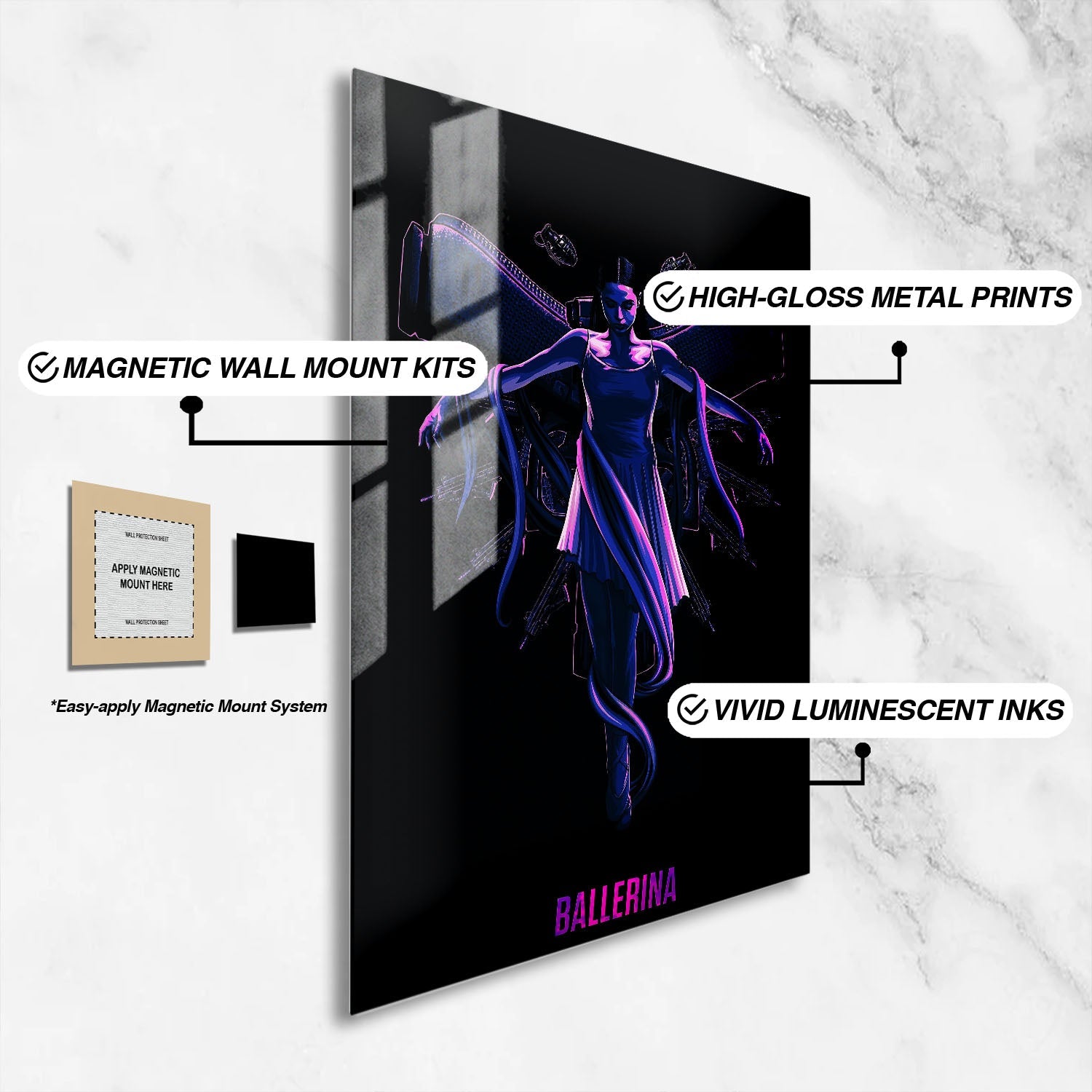 Flex Designs Metal Poster Ballerina Purple 16 x 24" Home Goods - Movie 2025 Movie Metal Poster