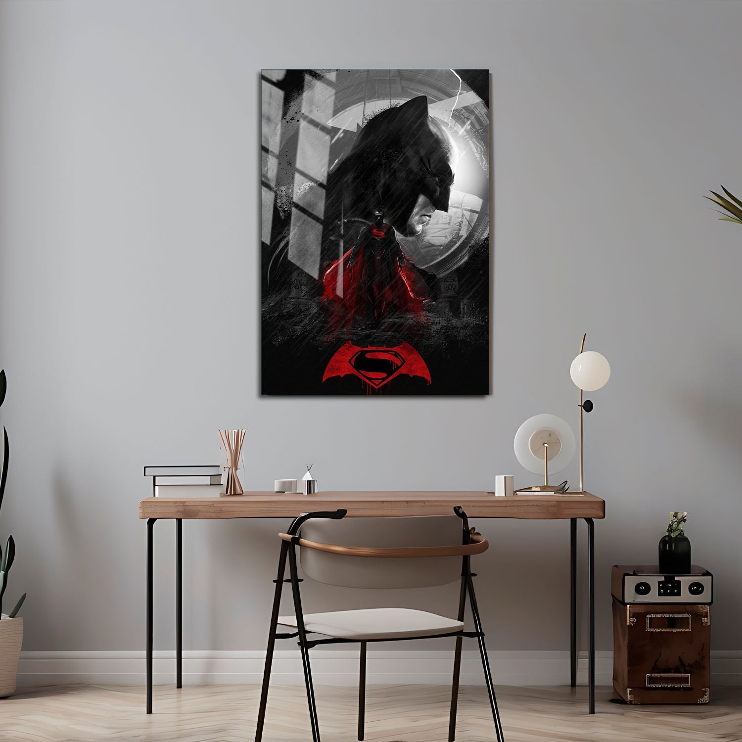 Flex Designs Metal Poster Batman v Superman Dawn of Justice Cartoon 24 x 36" Home Goods - Movie 2016 Movie Metal Poster