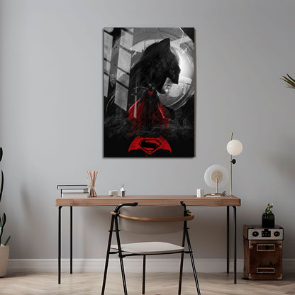 Flex Designs Metal Poster Batman v Superman Dawn of Justice Cartoon 24 x 36" Home Goods - Movie 2016 Movie Metal Poster