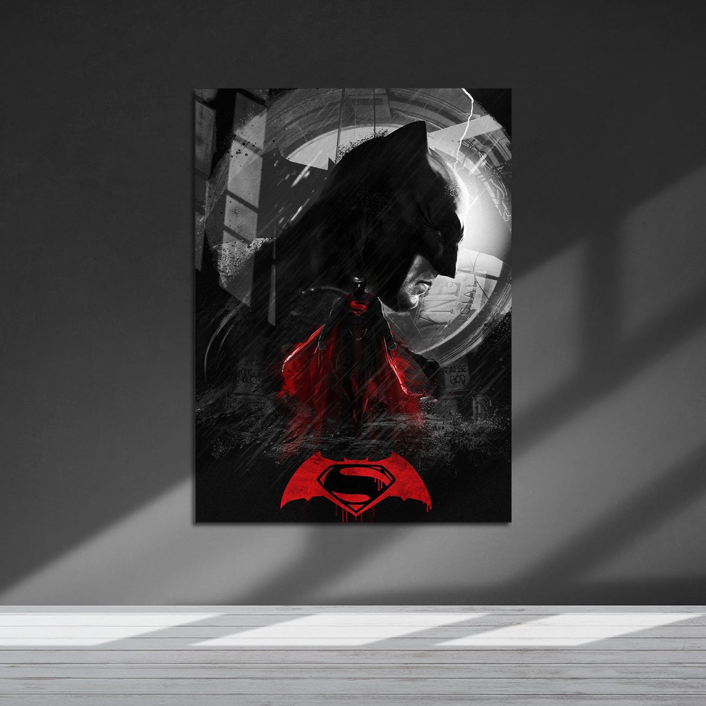 Flex Designs Metal Poster Batman v Superman Dawn of Justice Cartoon 5 x 7" Home Goods - Movie 2016 Movie Metal Poster