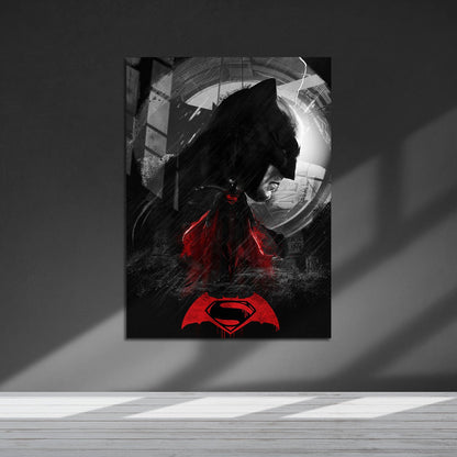 Flex Designs Metal Poster Batman v Superman Dawn of Justice Cartoon 5 x 7" Home Goods - Movie 2016 Movie Metal Poster