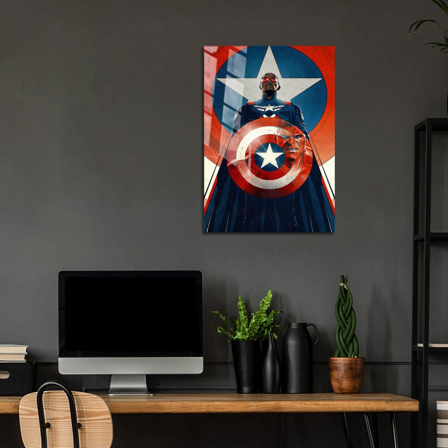 Flex Designs Metal Poster Captain America Brave New World Cartoon 5 x 7" Home Goods - Movie 2025 Movie Metal Poster