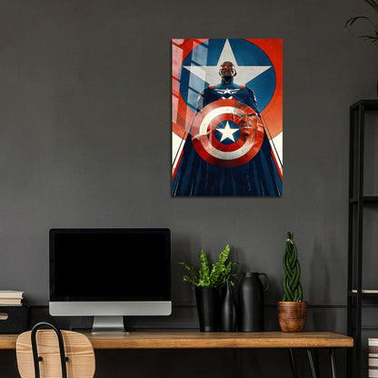 Flex Designs Metal Poster Captain America Brave New World Cartoon 5 x 7" Home Goods - Movie 2025 Movie Metal Poster