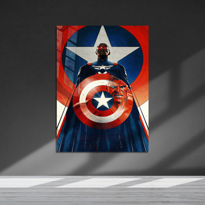 Flex Designs Metal Poster Captain America Brave New World Cartoon 5 x 7" Home Goods - Movie 2025 Movie Metal Poster