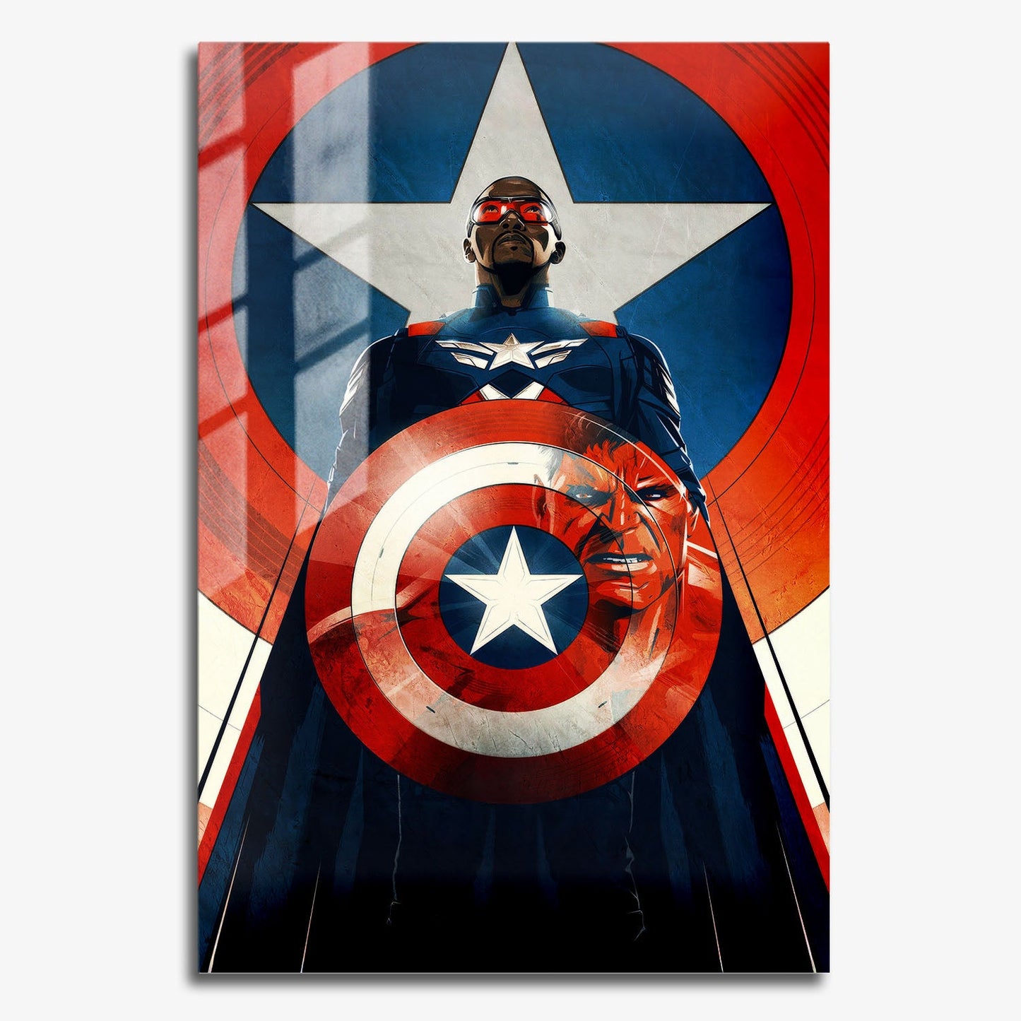 Flex Designs Metal Poster Captain America Brave New World Cartoon 11 x 17" Home Goods - Movie 2025 Movie Metal Poster