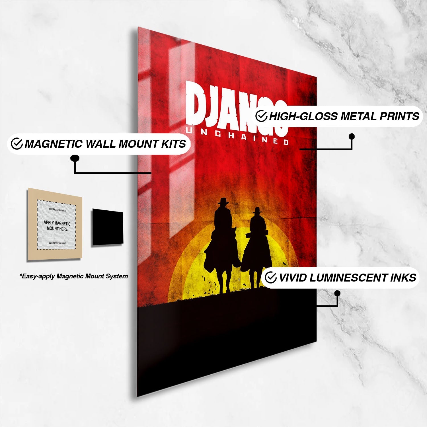 Flex Designs Metal Poster Django Unchained Sunset 16 x 24" Home Goods - Movie 2012 Movie Metal Poster