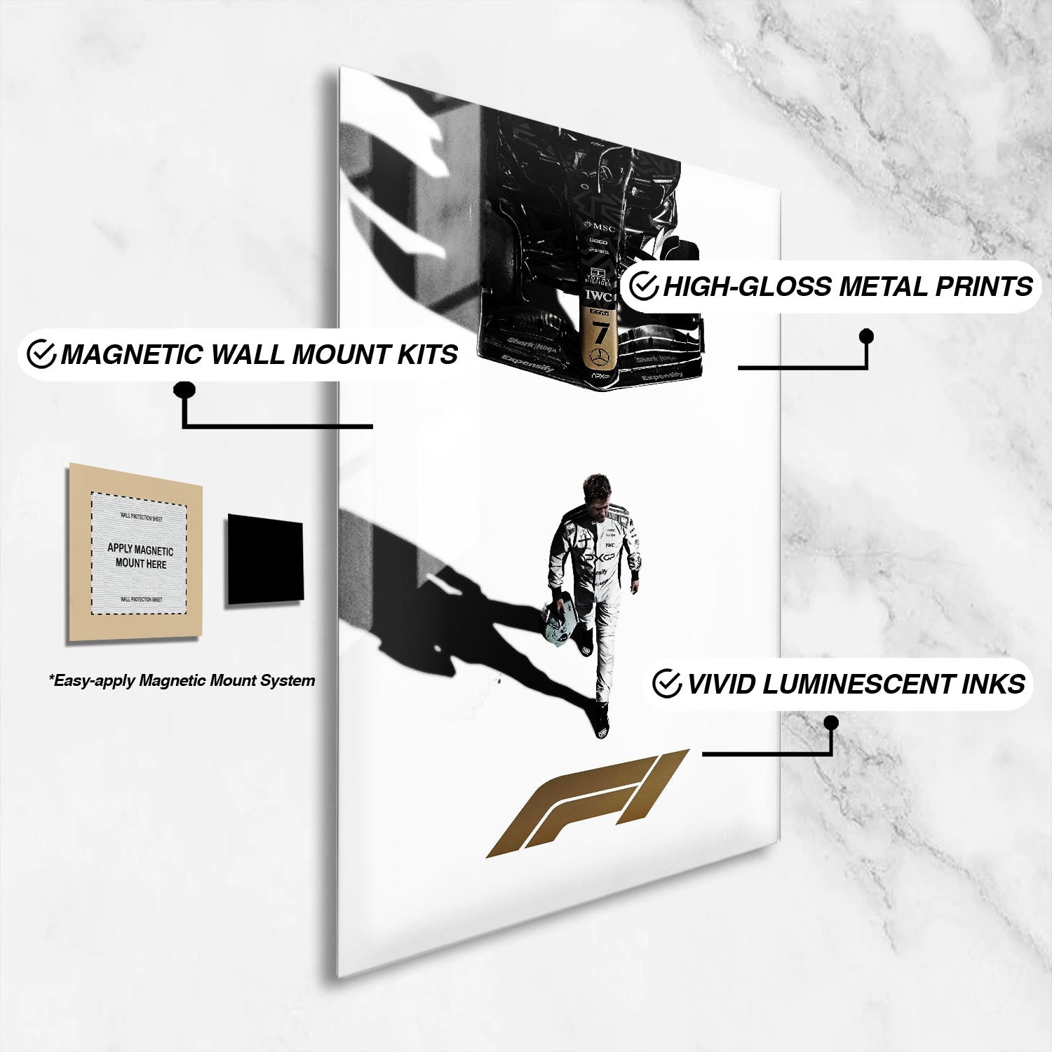 Flex Designs Metal Poster F1 Movie Minimalist 16 x 24" Home Goods - Movie 2013 Movie Metal Poster