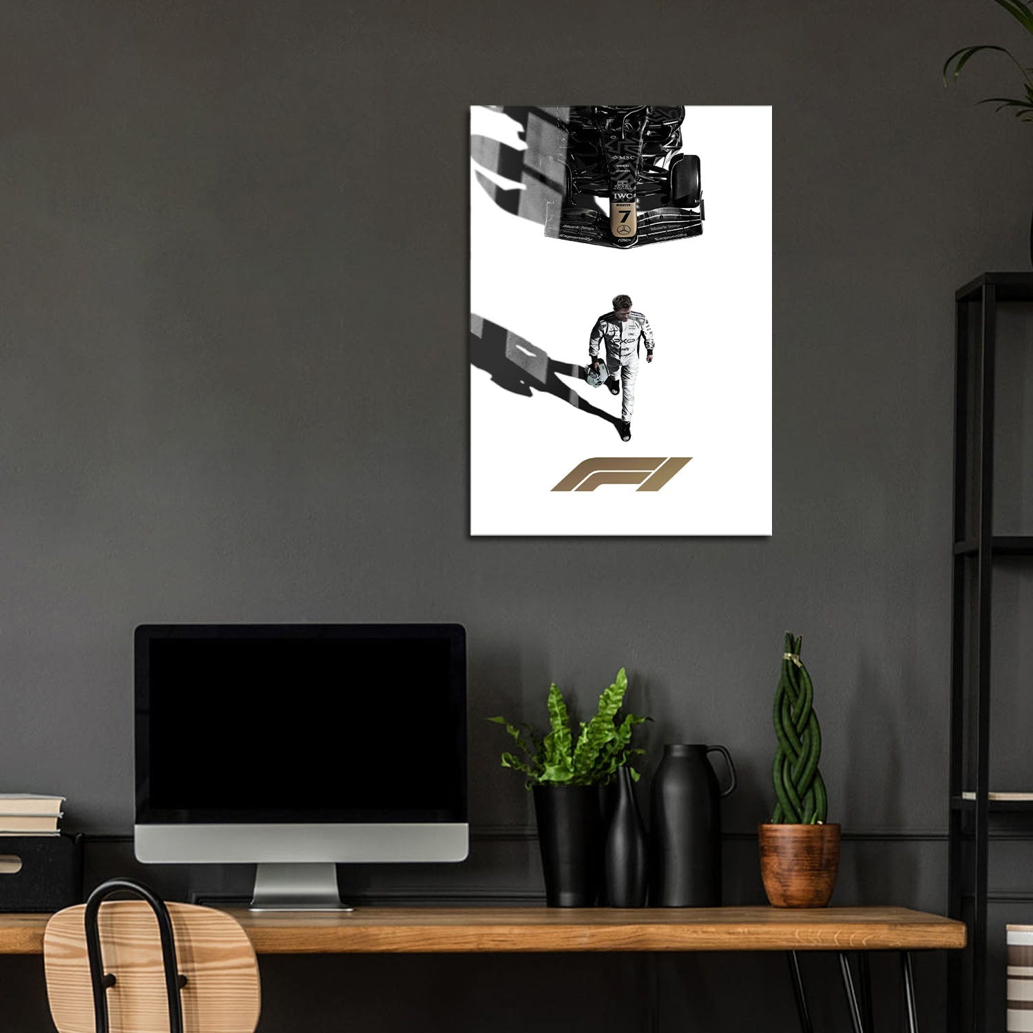 Flex Designs Metal Poster F1 Movie Minimalist 5 x 7" Home Goods - Movie 2013 Movie Metal Poster