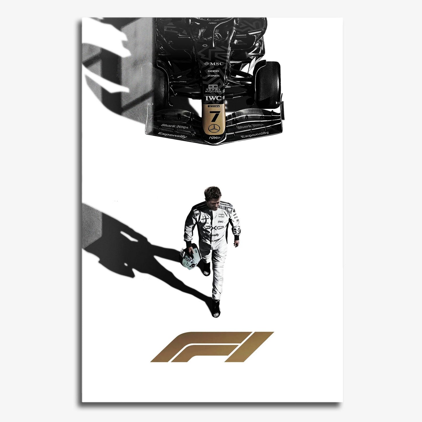 Flex Designs Metal Poster F1 Movie Minimalist 11 x 17" Home Goods - Movie 2013 Movie Metal Poster